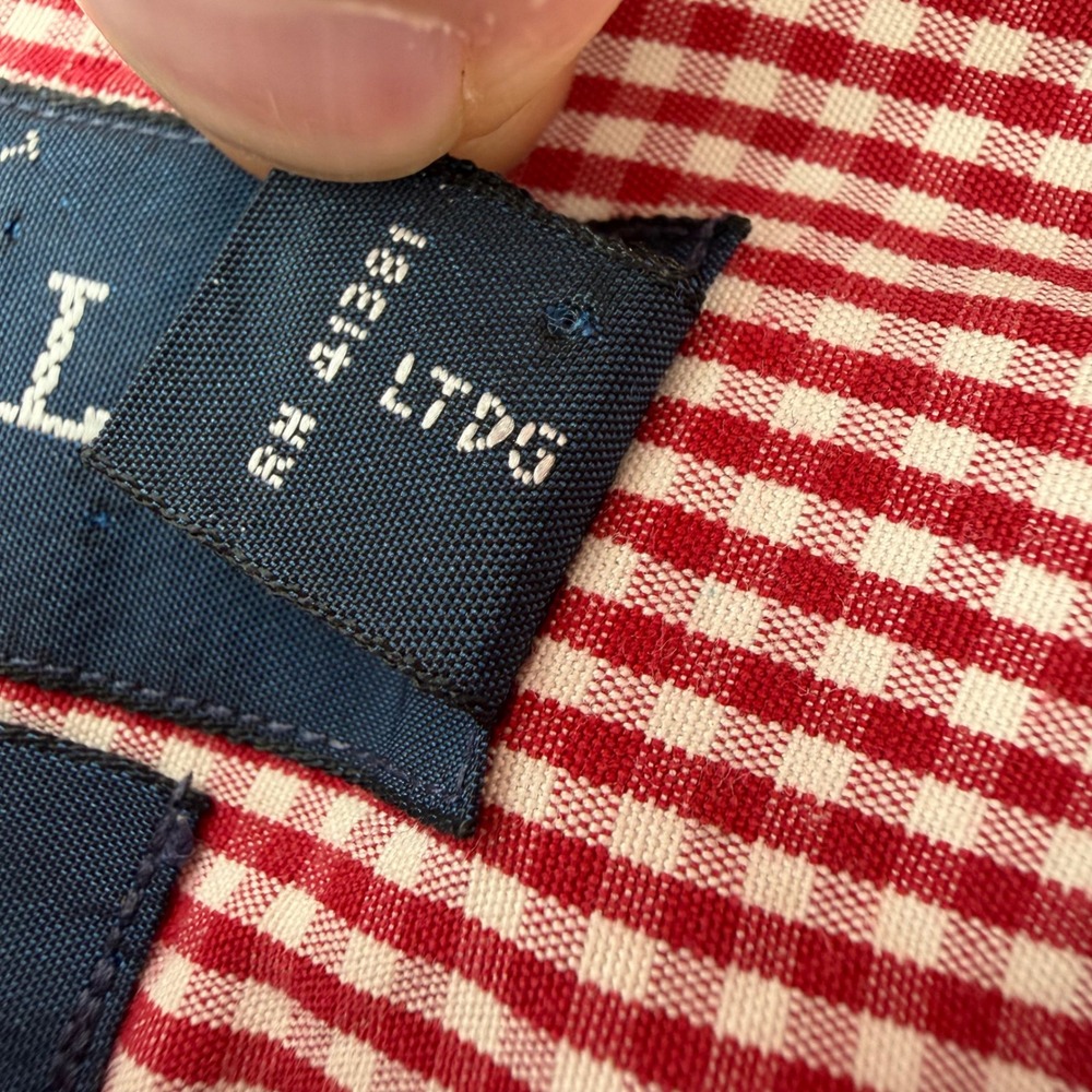 Ralph Lauren Blake Shirt Mens XXL Red White Gingham Cotton S/S Button Up - Picture 8 of 9